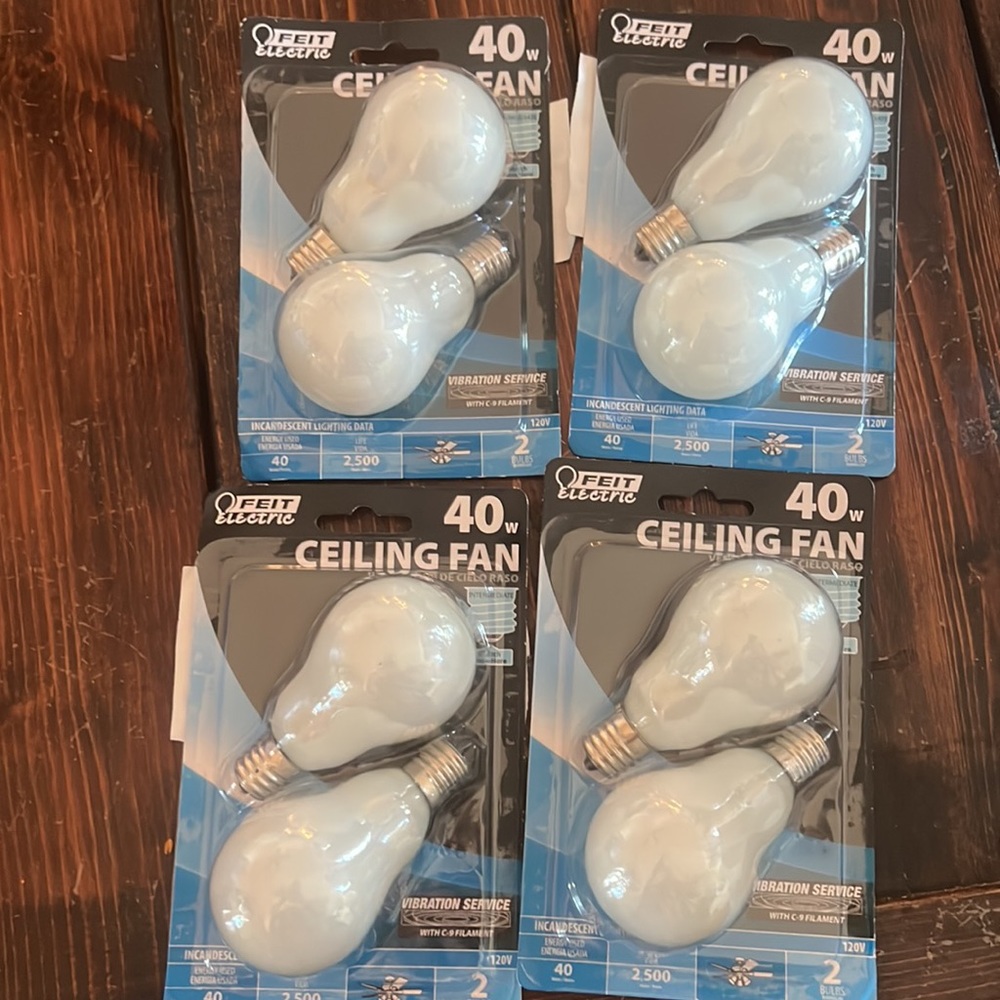 NEW 40W Ceiling Fan REPLACEMENT BULB 2 (4)PACK A15 TYPE Soft White Feit Electric